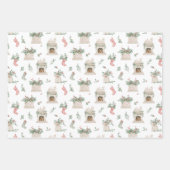 Feuille De Papier Cadeau Motif de Noël Holly (Devant)