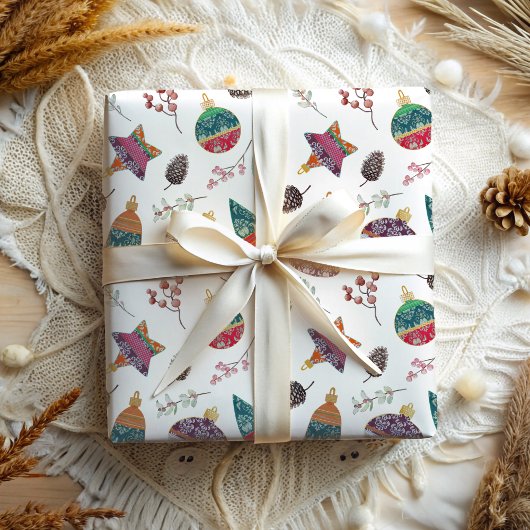 Feuille De Papier Cadeau Motif de Noël moderne