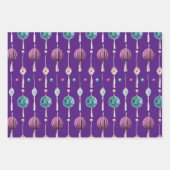 Feuille De Papier Cadeau Motif de Noël moderne étonnant Bauble (Devant 3)