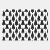 Feuille De Papier Cadeau Motif de Noël noir et blanc (Devant 3)
