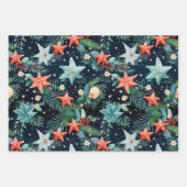 Feuille De Papier Cadeau Motif de Noël Ocean Starfish (Devant)