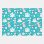 Feuille De Papier Cadeau Motif de Noël Pastel 🎄 subtil, texte personnalisé (Devant)