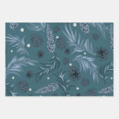 Feuille De Papier Cadeau Motif de Noël, Pine Snow 12 (Devant 3)