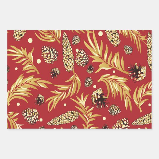 Feuille De Papier Cadeau Motif de Noël, Pine Snow 3 (Devant 3)