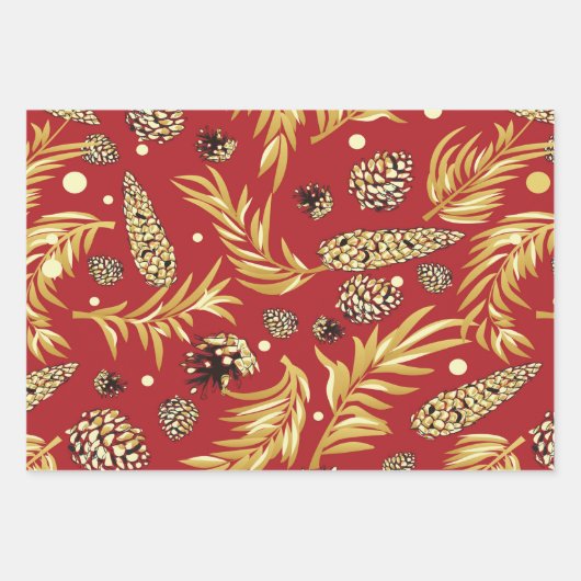 Feuille De Papier Cadeau Motif de Noël, Pine Snow 3 (Devant 2)