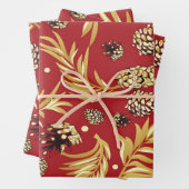 Feuille De Papier Cadeau Motif de Noël, Pine Snow 3 (En situation)