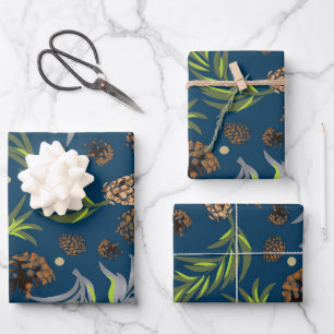 Feuille De Papier Cadeau Motif de Noël, Pine Snow 9