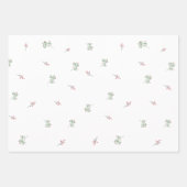 Feuille De Papier Cadeau Motif de Noël Pine Vert Rouge Berry (Devant 3)
