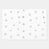 Feuille De Papier Cadeau Motif de Noël Pine Vert Rouge Berry (Devant)