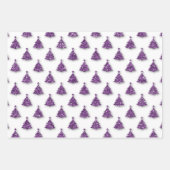 Feuille De Papier Cadeau Motif de Noël pourpre (Devant)