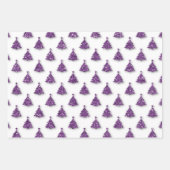 Feuille De Papier Cadeau Motif de Noël pourpre (Devant 3)