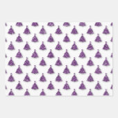 Feuille De Papier Cadeau Motif de Noël pourpre (Devant 2)