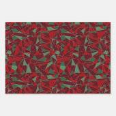 Feuille De Papier Cadeau Motif de Noël Red Green Gold (Devant 3)