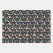 Feuille De Papier Cadeau Motif de Noël rétro (Devant 2)