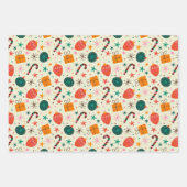 Feuille De Papier Cadeau Motif de Noël rétro et cadeau (Devant 3)