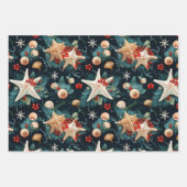 Feuille De Papier Cadeau Motif de Noël rétro Nautique (Devant 2)