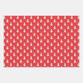 Feuille De Papier Cadeau 🎄 motif de Noël rouge (Devant 3)