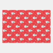 Feuille De Papier Cadeau 🎄 motif de Noël rouge (Devant 2)