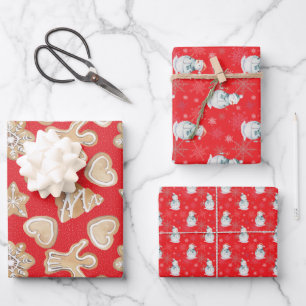 Feuille De Papier Cadeau 🎄 motif de Noël rouge