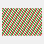Feuille De Papier Cadeau Motif de Noël rouge, blanc et vert (Devant)