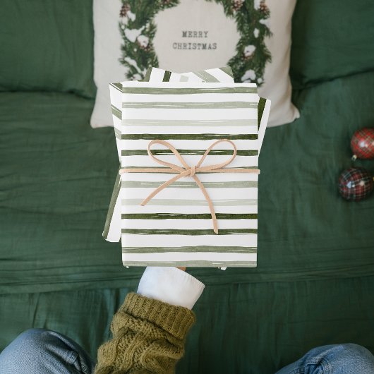 Feuille De Papier Cadeau Motif de Noël vert moderne