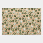 Feuille De Papier Cadeau Motif de Noël vert moderne Kraft (Devant 2)