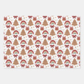 Feuille De Papier Cadeau Motif de Noël Vert Rouge Blanc (Devant 3)