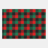 Feuille De Papier Cadeau Motif de Noël vert rouge moderne (Devant)