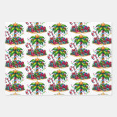 Feuille De Papier Cadeau Motif de palmier de Noël tropical (Devant 3)
