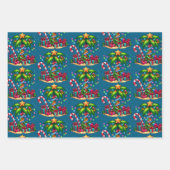 Feuille De Papier Cadeau Motif de palmier de Noël tropical (Devant 2)