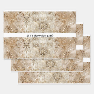 Feuille De Papier Cadeau Motif de panneau de tiroir en découpage Design bei