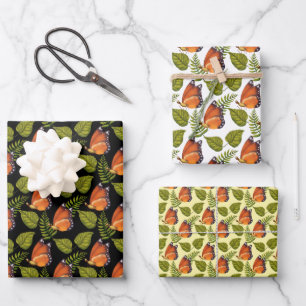 Feuille De Papier Cadeau Motif de papillon orange magnifique coordonné