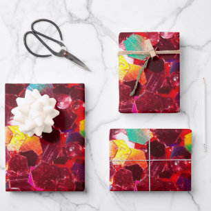 Feuille De Papier Cadeau Motif de parties scintillant brillant en mosaïque