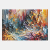 Feuille De Papier Cadeau Motif de peinture texturé épais (Devant 3)