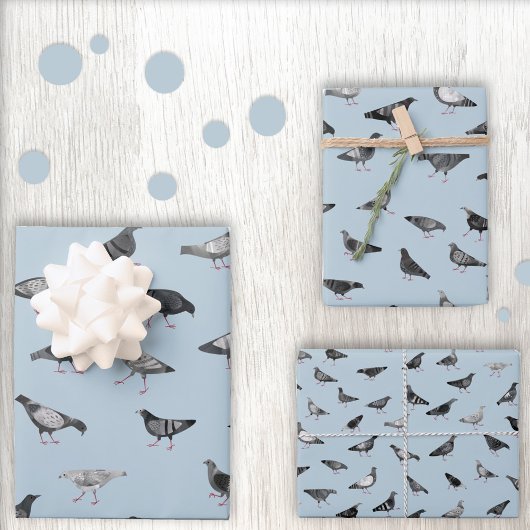 Feuille De Papier Cadeau Motif de pigeon