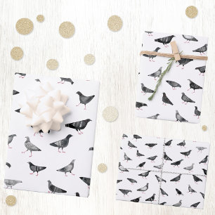 Feuille De Papier Cadeau Motif de pigeon