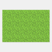 Feuille De Papier Cadeau Motif de pixel vert Rétro 8 bits de jeu (Devant)