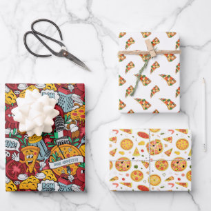 Feuille De Papier Cadeau motif de pizza carrelée cool