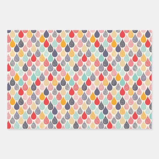 Feuille De Papier Cadeau Motif de point d'art pop Raindrop (Devant 3)