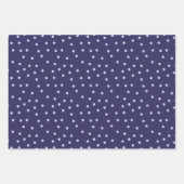 Feuille De Papier Cadeau Motif de points bleus modernes (Devant 3)