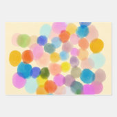 Feuille De Papier Cadeau Motif de points de cercle Confetti à l'aquarelle m (Devant)