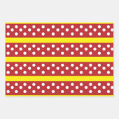 Feuille De Papier Cadeau Motif de points Polka Jaune rouge (Devant)