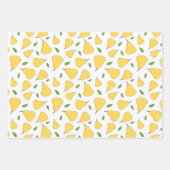 Feuille De Papier Cadeau Motif de poire jaune mou (Devant)