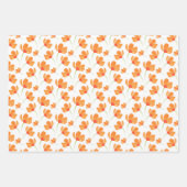 Feuille De Papier Cadeau Motif de Poppies d'aquarelle orange (Devant 3)
