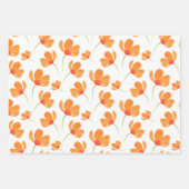 Feuille De Papier Cadeau Motif de Poppies d'aquarelle orange (Devant)