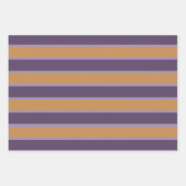 Feuille De Papier Cadeau Motif de rayures orange violet (Devant 2)