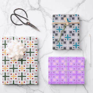 Feuille De Papier Cadeau Motif de Rectangle géométrique coloré