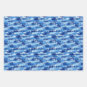 Feuille De Papier Cadeau Motif de requin bleu (Devant)