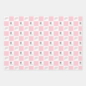 Feuille De Papier Cadeau Motif de rodéo rose moderne À damiers fille (Devant 2)