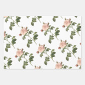 Feuille De Papier Cadeau Motif de rose (Devant)
